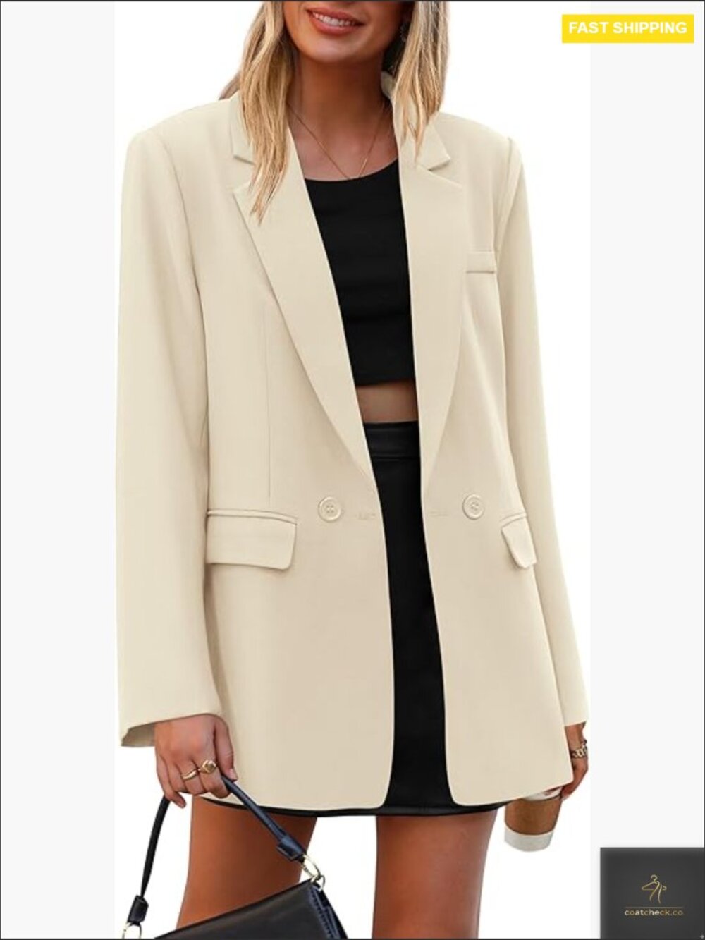 Blazer Women Business Casual Long Sleeve Lapel Pockets Office Work Jacket